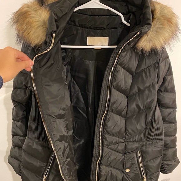 MICHAEL KORS PLUS SIZE FAUX-FUR-TRIM HOODED DOWN PUFFER COAT BLACK NWT Size PXXL - Picture 5 of 11